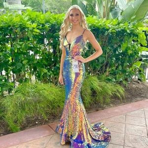 Ellie Wilde Multicolor Sequin Dress